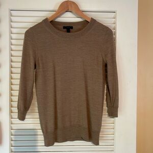 Tan J. Crew Tippy sweater.